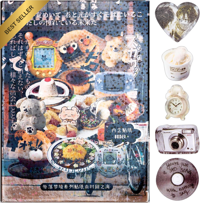 Japanese Comic Style Sticker Scrapbooking Supplies for Junk Journal, 45 Sheets S