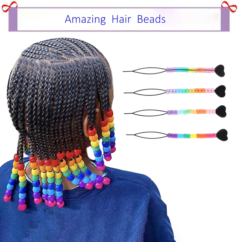 3500+ pcs Rainbow Pony Beads for Jewelry Making, Hair Beads for Braids, Bracelet