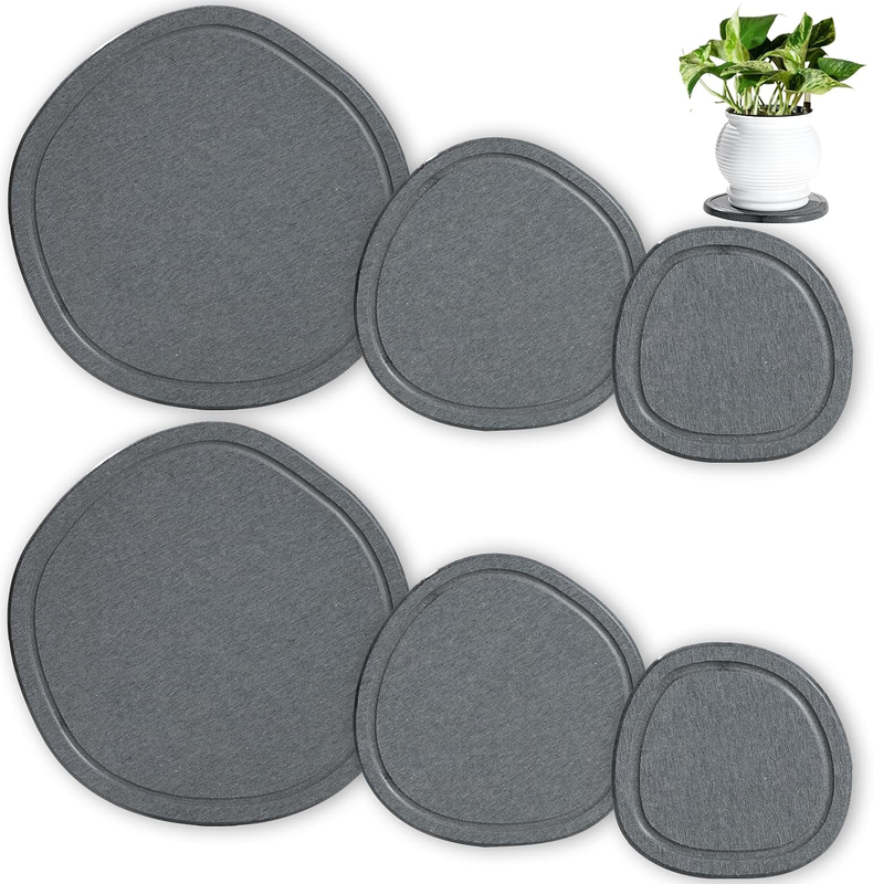Diatomite Plant Saucers 6 Pack for Indoor Potted Plants Planter Drainage Tray