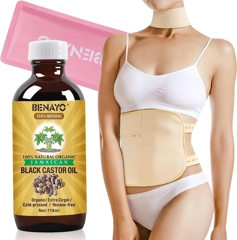Cold Pressed Organic Castor Oil in Glass Bottle,Castor Oil for Liver Detox,Clean