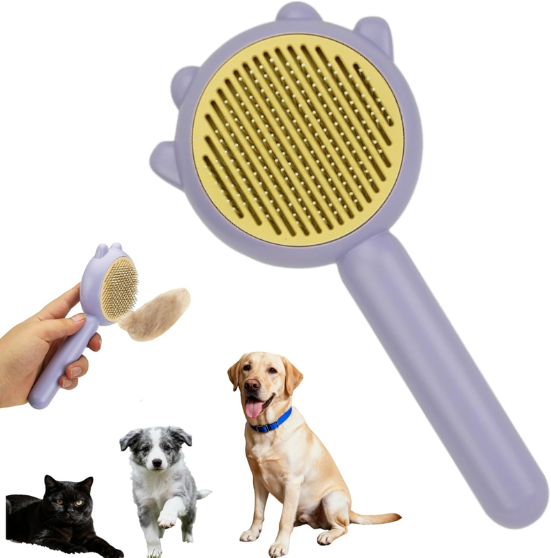 Dog Brush for Small Dogs,Self-Cleaning Massage Brushes with Release Button,Puppy