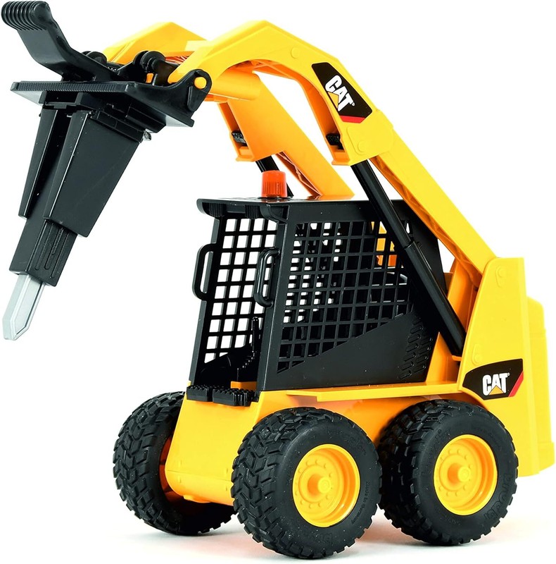 NEW Bruder 09047 Caterpillar Skid Steer Loader with Accessories Building