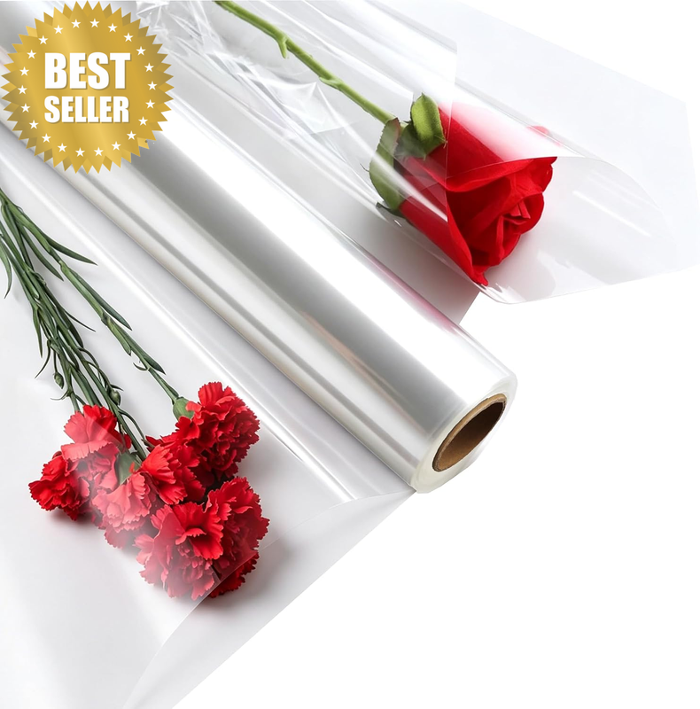 80Cm X 30M Clear Cellophane Wrap Roll for Flowers & Gifts