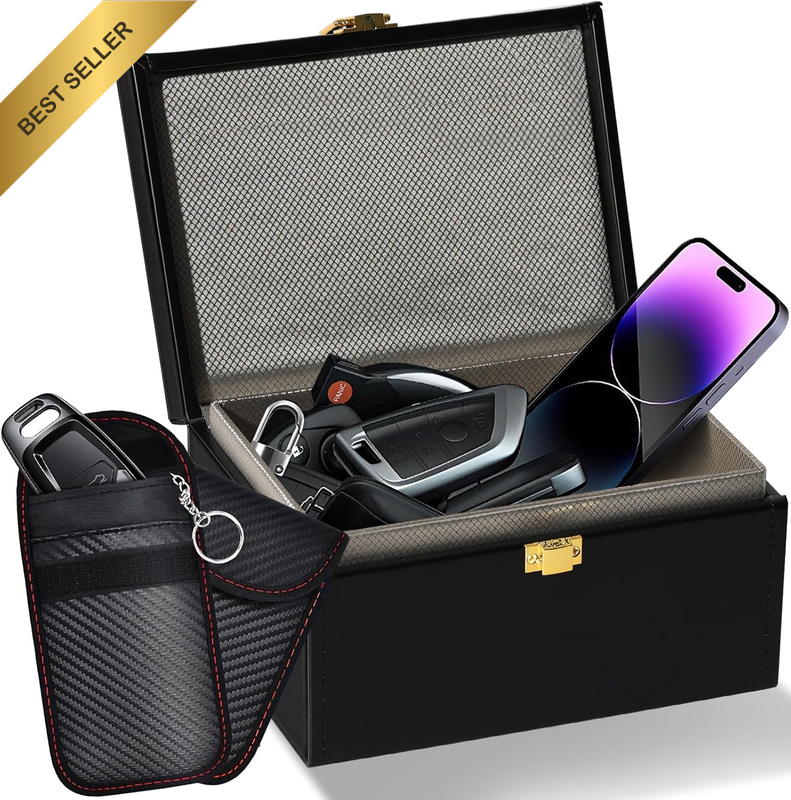 Faraday Box with Faraday Bags for Key Fob Protector, Car Key Signal Blocking Box