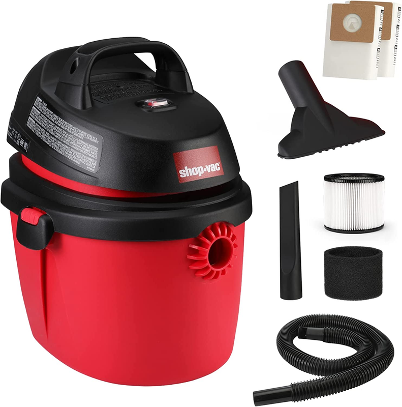 Shop-Vac 2.5 Gallon 2.0 Peak HP Wet/Dry Vacuum, Portable Compact Shop Vacuum wit