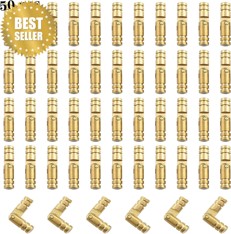 50-Pack Brass Concealed Hinge DIY Jewelry Box Furniture Hand Craft Goldenhidden