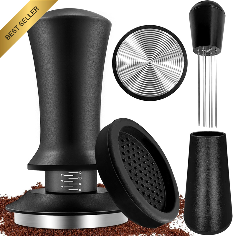 53Mm Espresso Tamper, with Spring Loaded Calibrated Espresso Tamper with Silicon