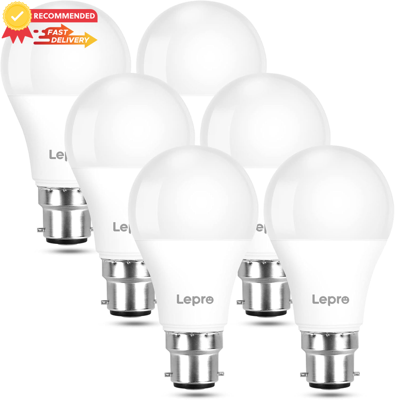 6 Pack B22 LED Bulb 60W Equivalent Warm White 2700K 8.5W 806Lm Energy Saving