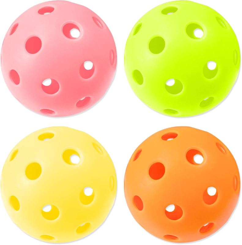 Outdoor Pickleballs, 4 PCS High Elasticity & Durable Pickle Balls for All Style