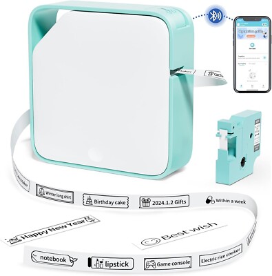 Label Maker Machine with Tape, D1600 Bluetooth Handheld Portable Mini Label