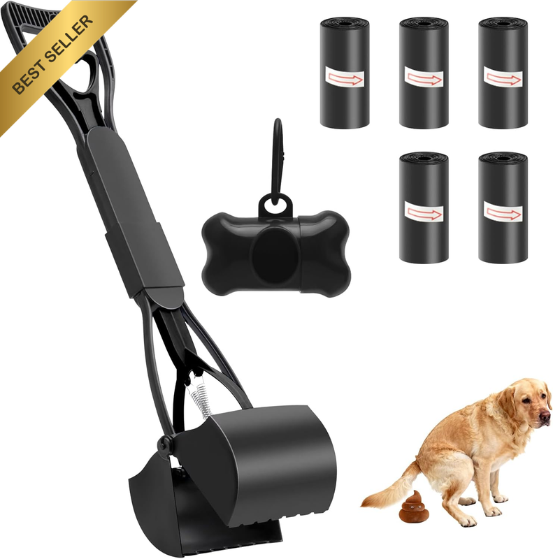 60Cm Long Handle Pooper Scooper for Dog,Large Pet Waste Pick up Jaw Scooper with