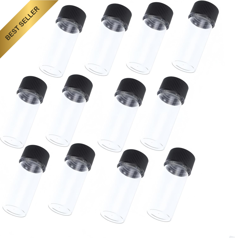 20Ml Glass Vials, 12 Pcs Screw Cap Beads Bottles, Bottled Transparent Test Tubes
