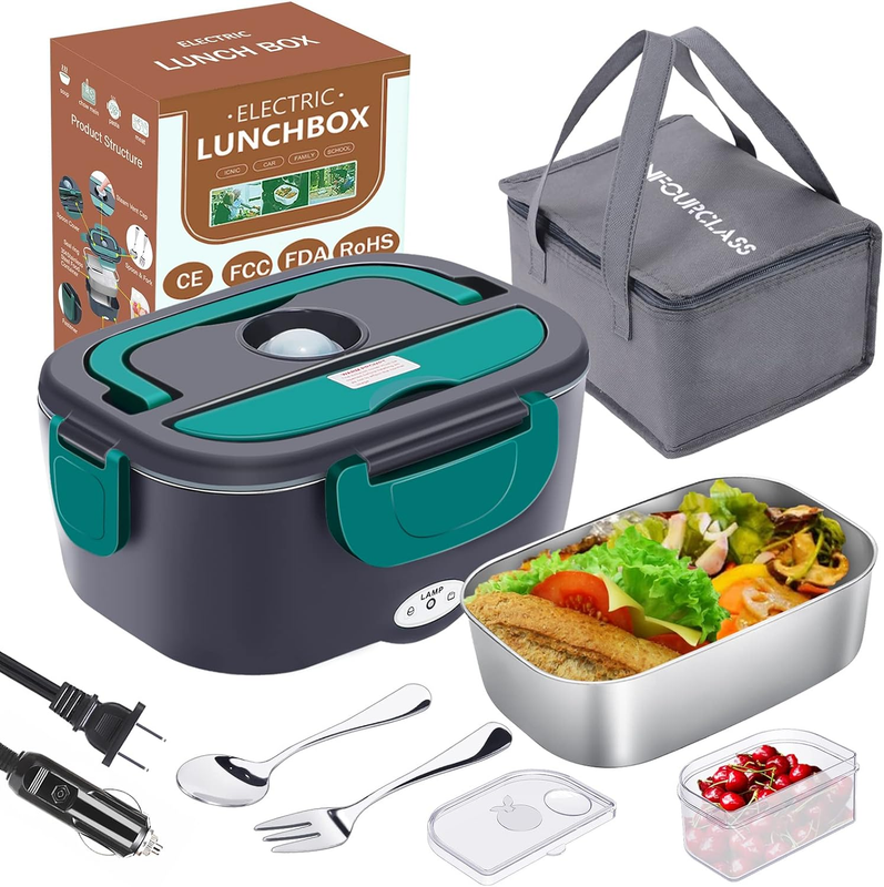 Portable Electric Lunch Box with Fast Charger, Mini Microwav