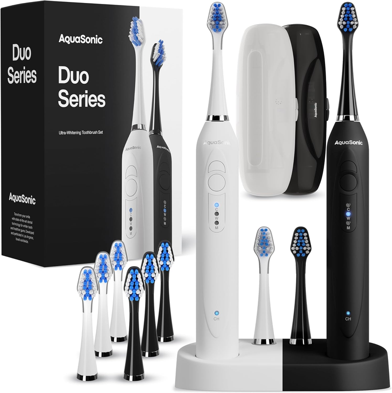 Duo Dual Handle Ultra Whitening 40,000 VPM Wireless Charging Electric Toothbrush