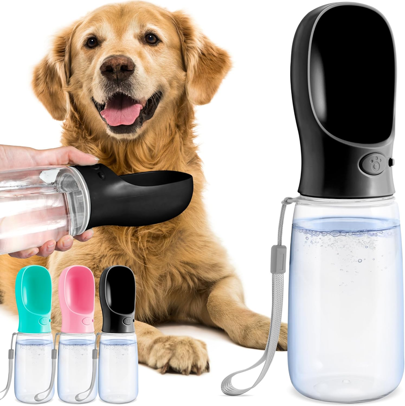 Dog Water Bottle, Lightweight, Leak Proof Portable Puppy Water Dispenser with Dr