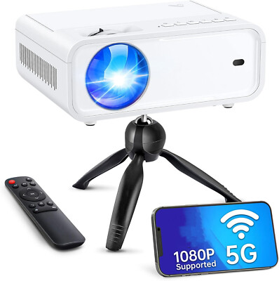 Portable 4K Mini Projector Native 1080P 5G WiFi Video Movie Home Theater Cinema