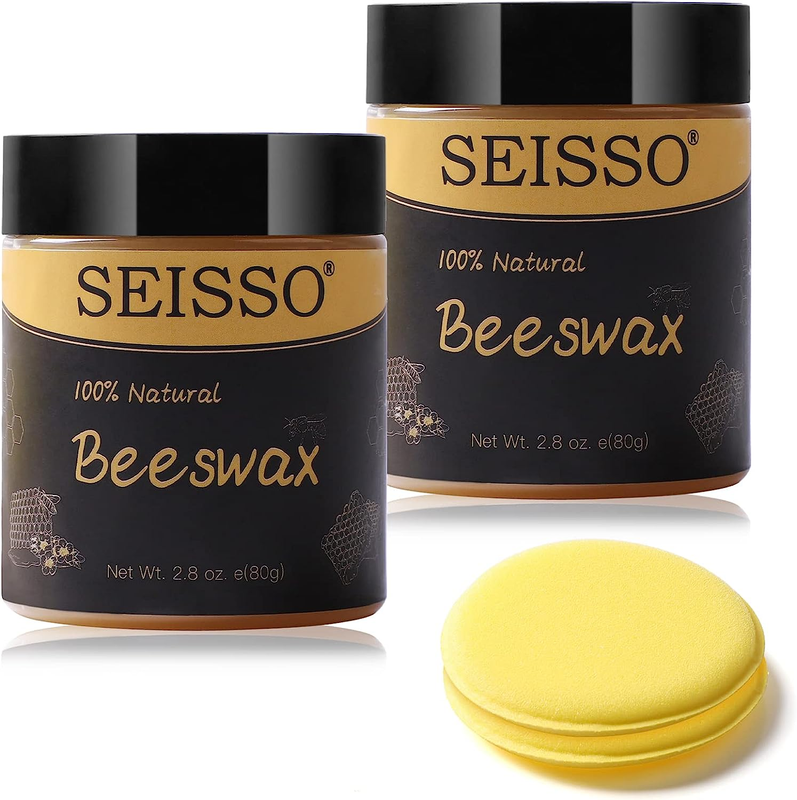 Wood Seasoning Beeswax -2Pcs Natural Wood Wax Polish for Furniture Care
