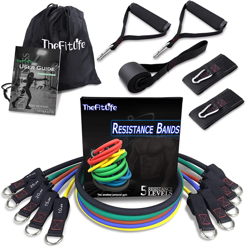 Exercise Resistance Bands with Handles - 5 Fitness Workout B