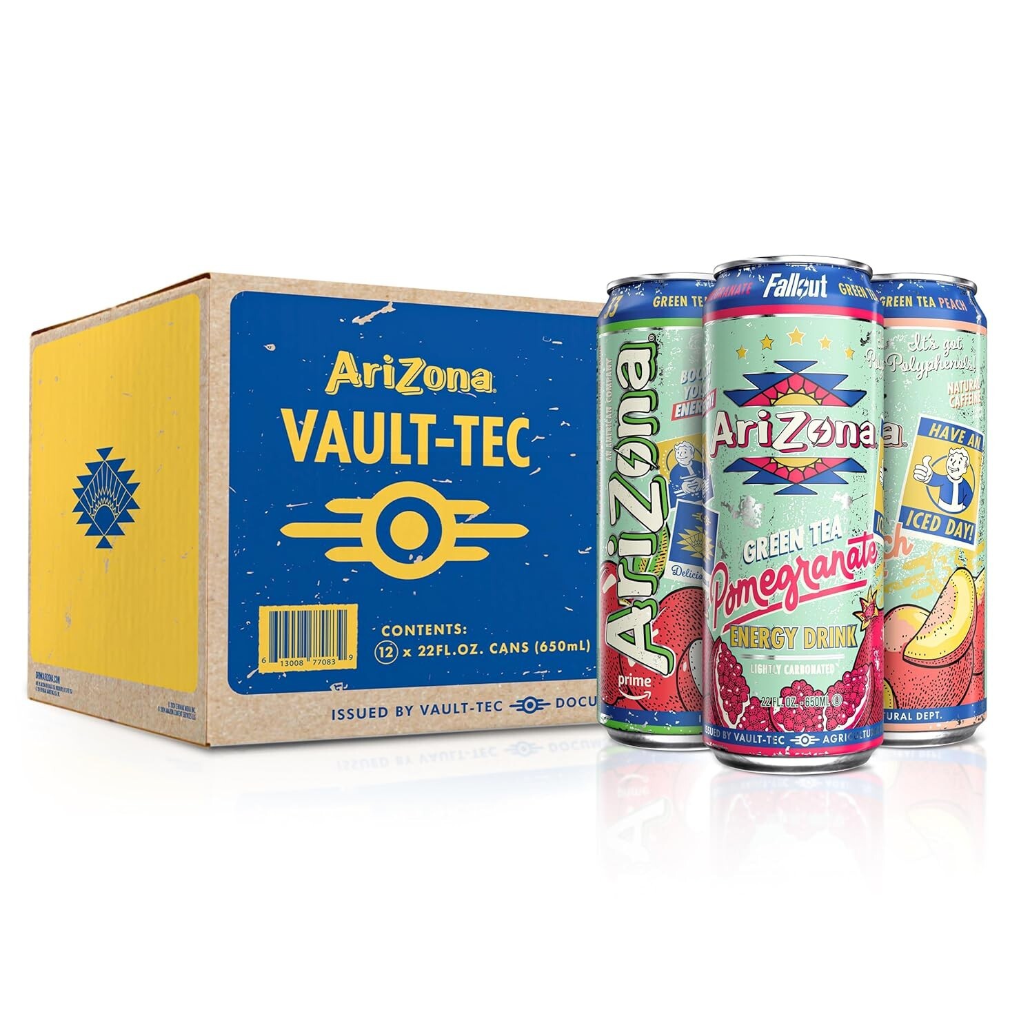 AriZona x Fallout Green Tea Energy Drink, 12pk 22 fl oz, Vault-Tec 