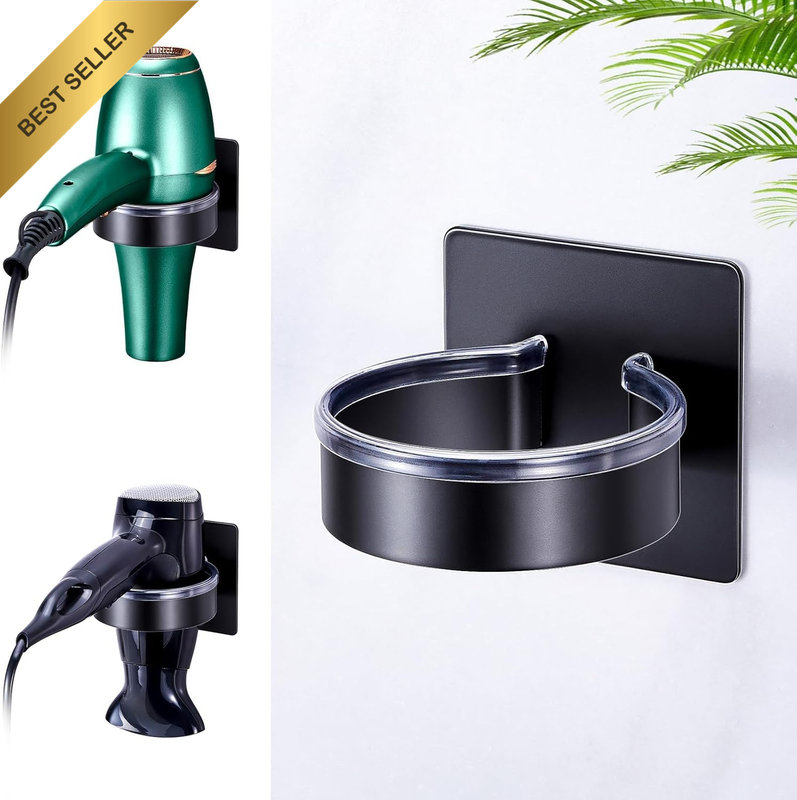 Blow Dryer Holder Wall Mounted, Adhesive Hair Tool Organizer for Bathroom, Styli