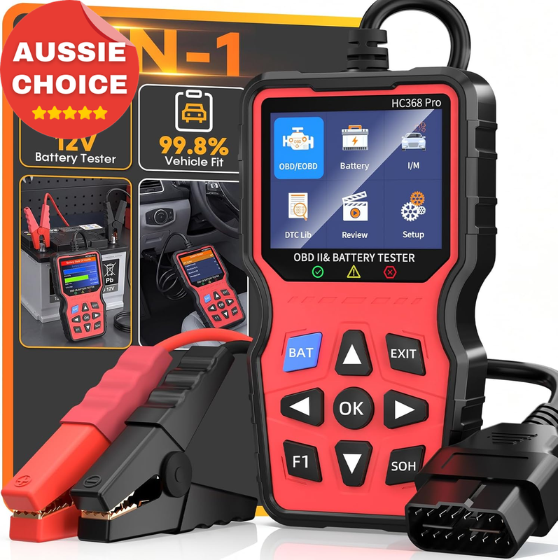 OBD2 Scanner Battery Tester 2-in-1 Auto Diagnostic Read Clear Check Engine Codes
