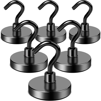 6 Pack 100Lbs Heavy Duty Magnetic Hooks Cruise Hanging Hooks for Refrigerator