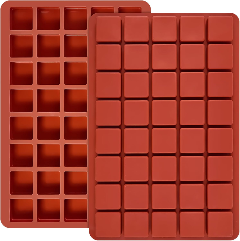 2 Pack Square Silicone Candy Molds, 40-Cavity Jello Molds, Mini Cube Molds for C