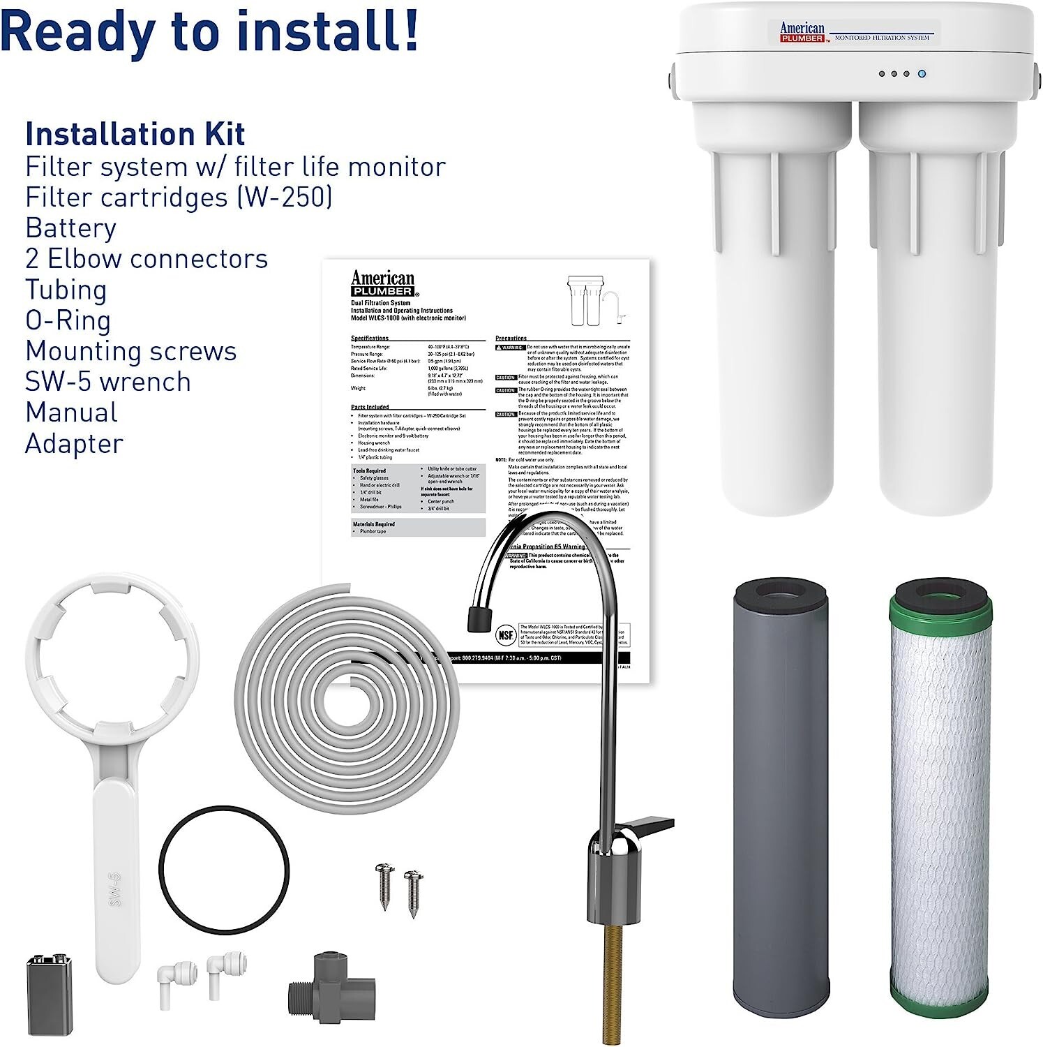 American Plumber Under Sink Water Filter System WLCS-1000 New Discontinued