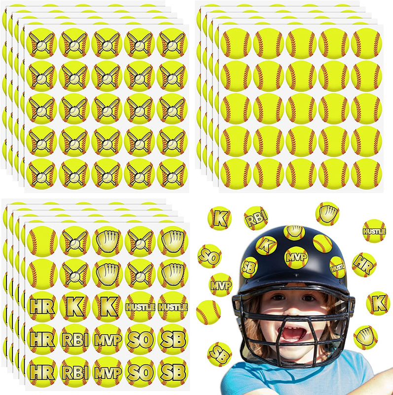 375 Pcs Softball Helmet Decals Award Decals Self Adhesive Baseball Helmet Sticke