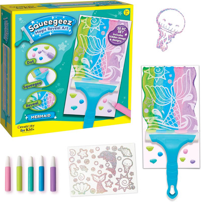 Creativity for Kids Squeegeez Magic Reveal Craft Kit: Mermaid - Dot Painting Art