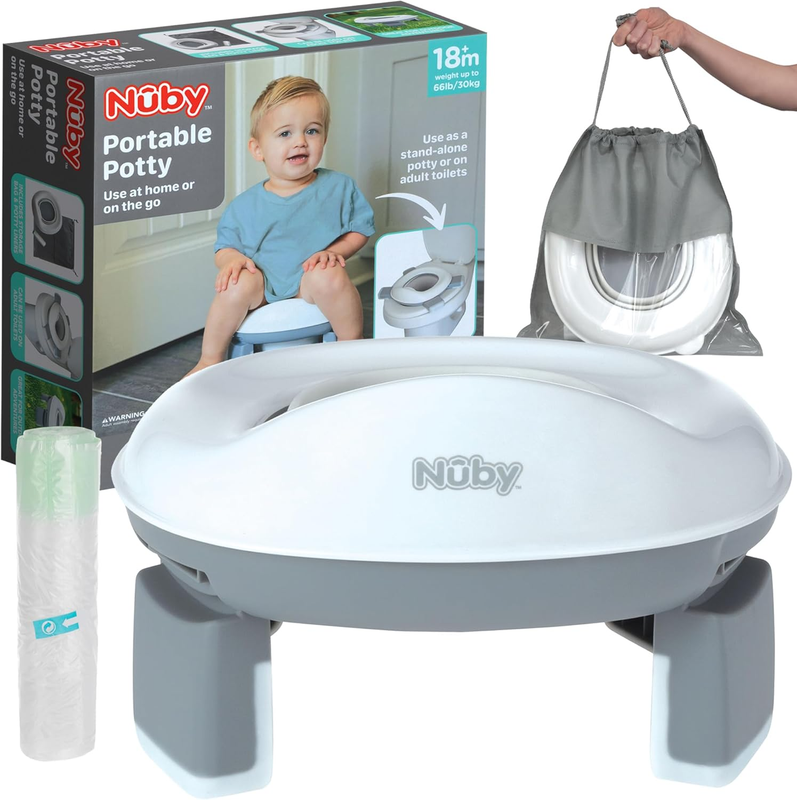 Portable Toddler Potty Travel Toilet Nuby Go Potty Non Slip Splash Guard Bags