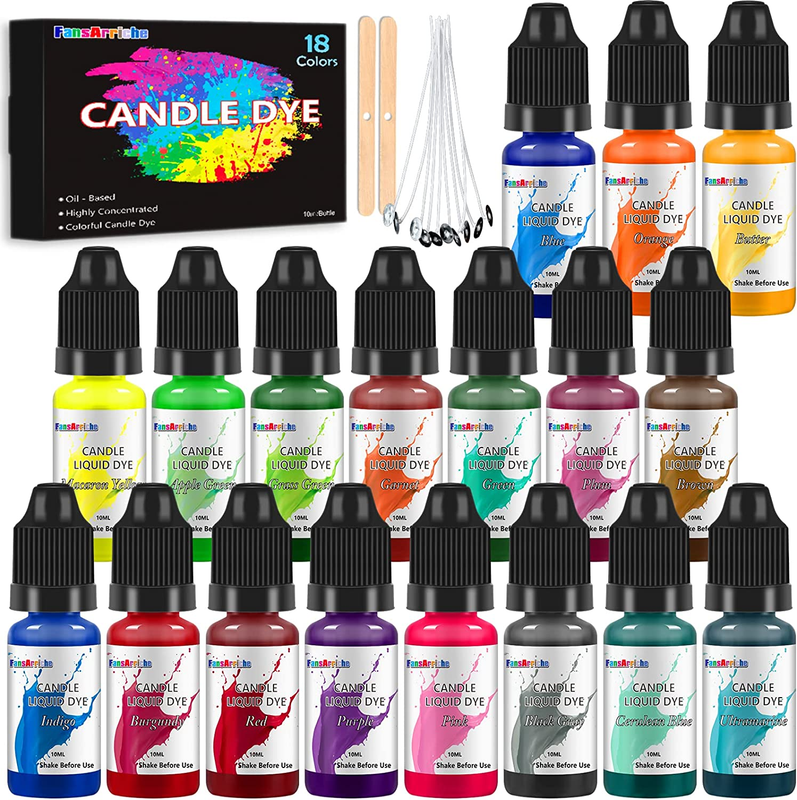 Candle Dye - 18 Colors Oil-Based Liquid Candle Dye for Candle Wax, Highly Concen