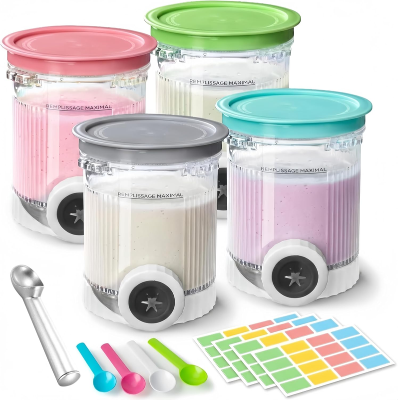 4-Pack Creami Swirl Pints & Lids for Ninja NC700 Series – Swirl Containers for I