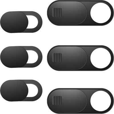 Laptop Camera Cover Slide, Phone Black (Small 3 Pcs+Large 3 Pcs) 