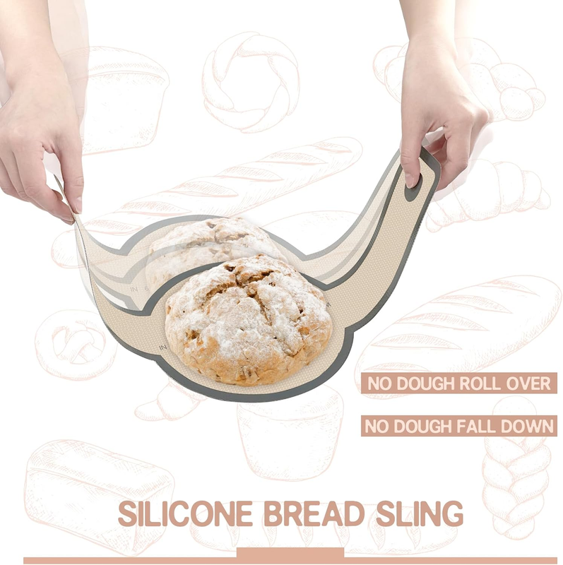 Silicone Bread Sling for Dutch Oven, 2 PCS Oval and Round Non-Stick, Easy Clean