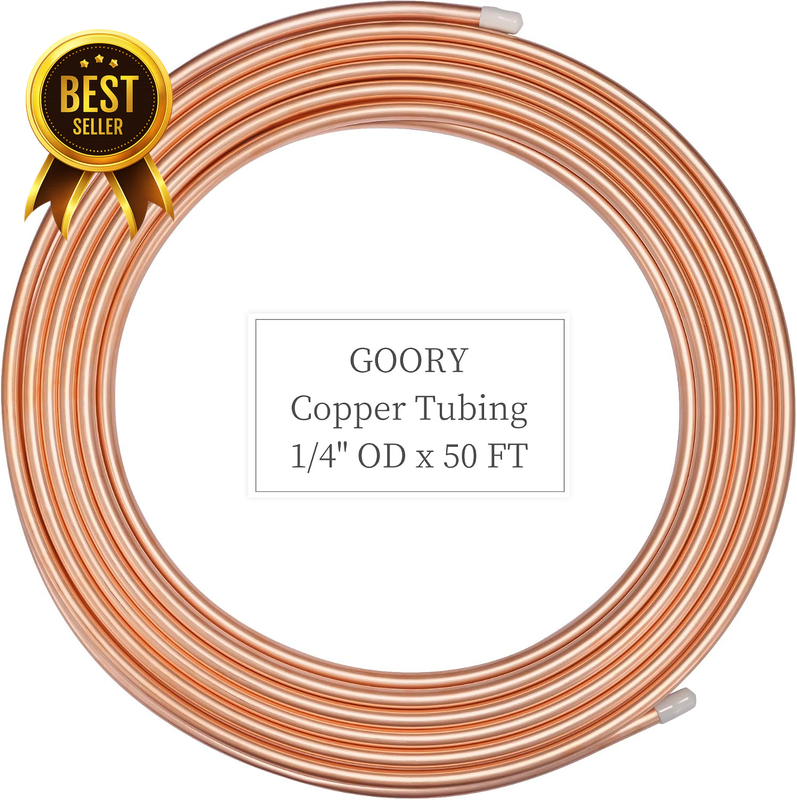 50-Foot 1/4-Inch OD Soft Copper HVAC Refrigeration Tubing