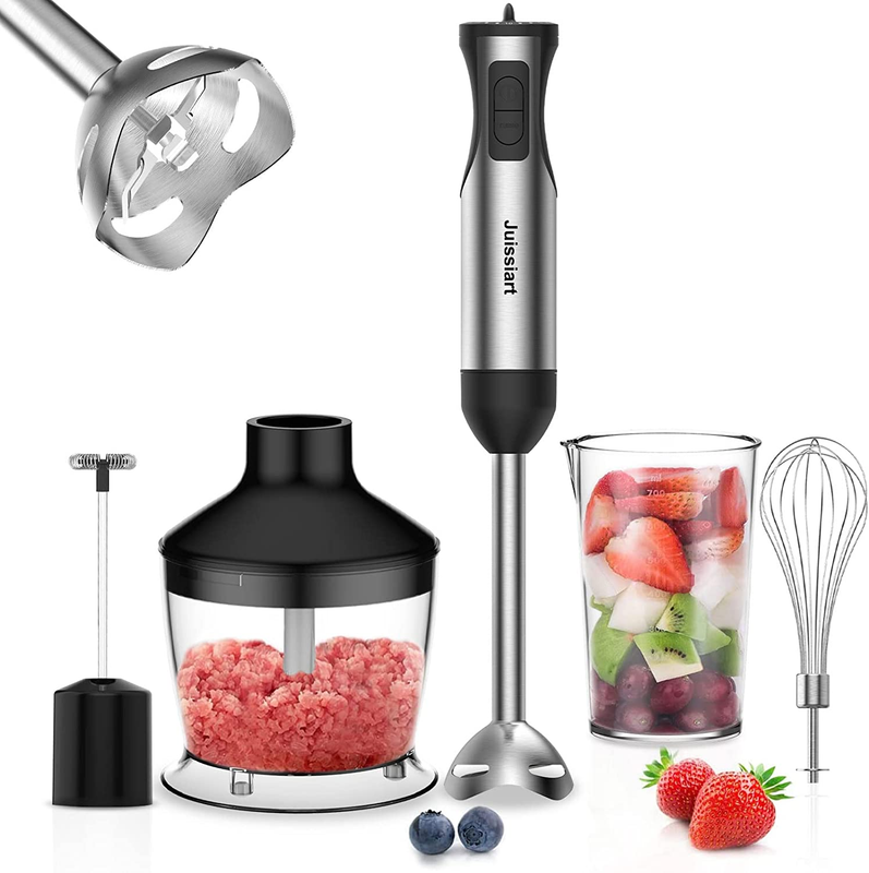 Hand Blender,5 In1 Emulsion Blender 800W 20 Speed, 500ML Chopper, 600M