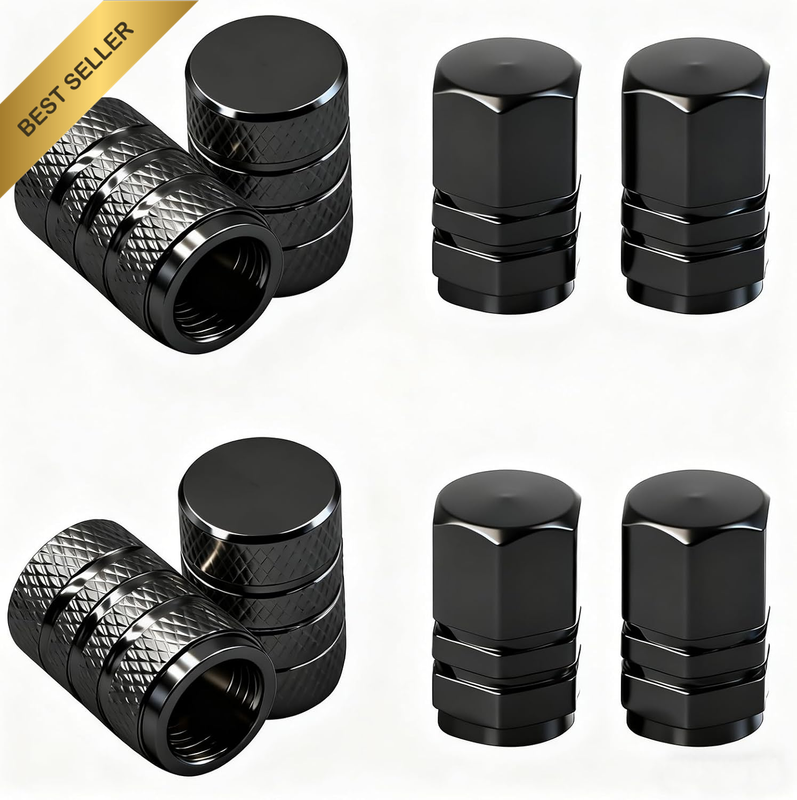 8 Pcs Dust Caps for Car Tyres, Car Tyre Valve Caps, Tyre Caps Black, Car Dust Ca