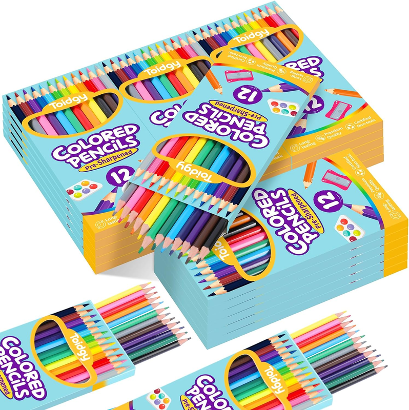 Bulk, 24 Packs Colored Pencils For Kids 12 Colors, Pr