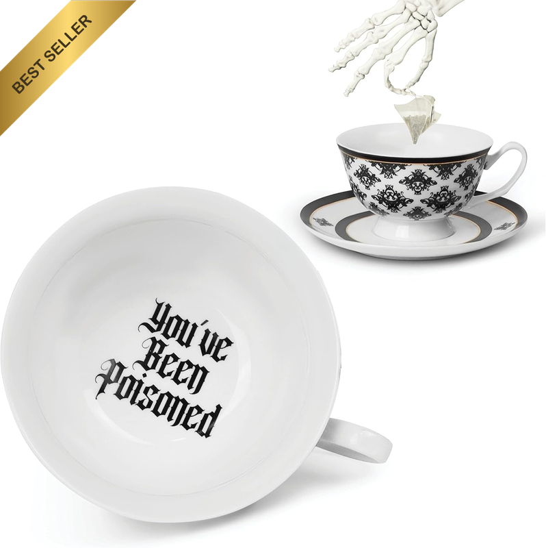 You'Ve Been Poisoned Tea Cup and Saucer Set - Witchy Gifts, Goth Gifts for Women