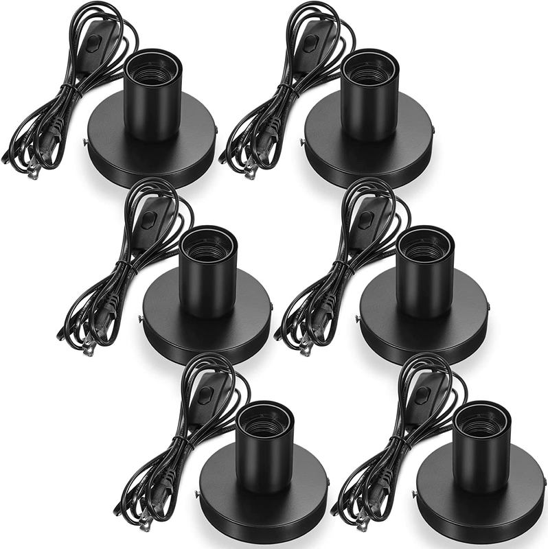 Polished Metal Desktop Lamp Base E26 E27 Screw Light Bulb Holder Base Light Sock
