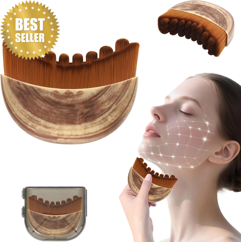 Lymphatic Contour Face Brush,Lymphatic Drainage Massager for Face,Dry Facial Lym