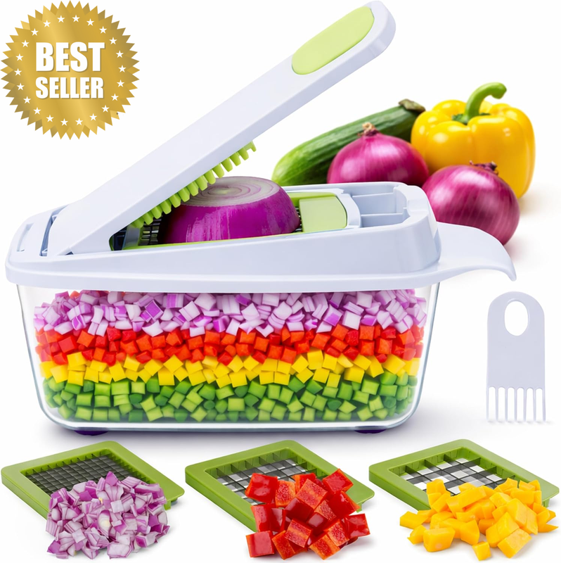 Quickpush Food Chopper: Strongest & 200% More Container Capacity, 30% Heavier Du