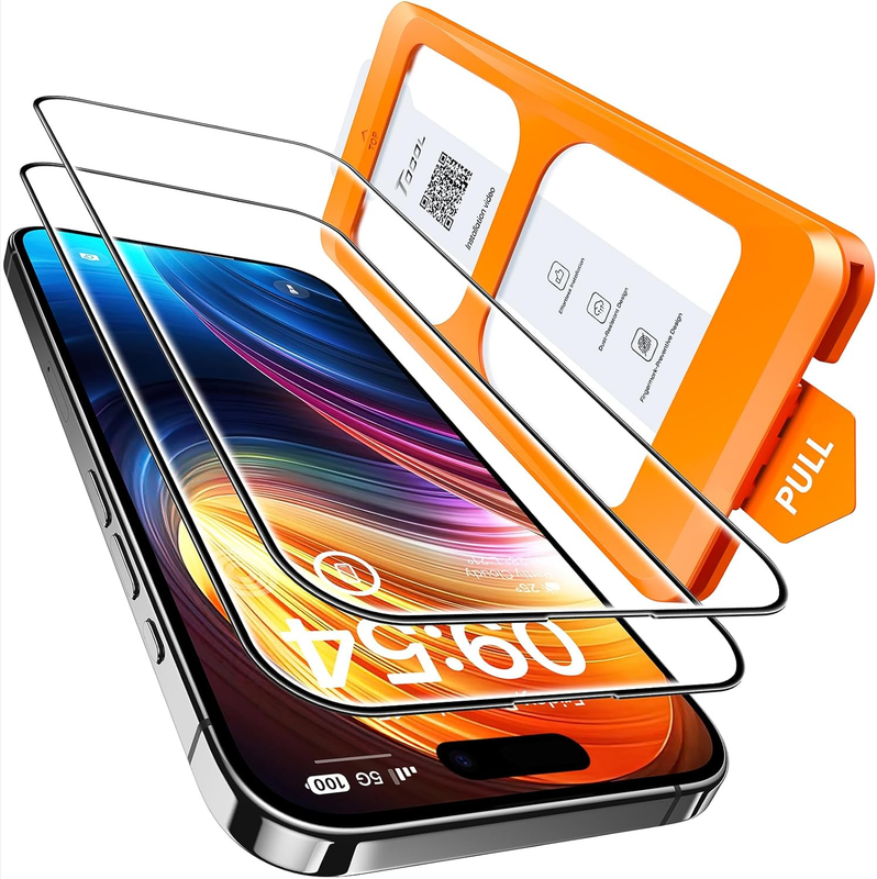 2 Pack for iPhone 16 Screen Protector [Instant Installation][Auto-Dust Removal][