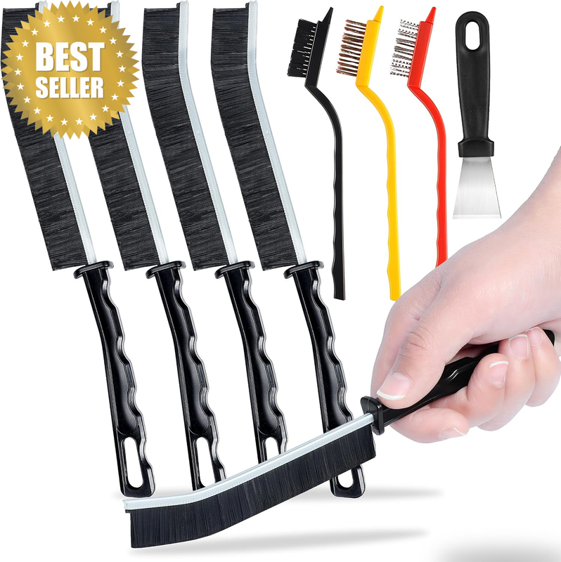 9 Pcs Crevice Cleaning Brushes, Grout Scrub Brush, Hard Bristle Gap Cleaning Bru