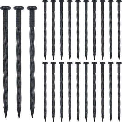 118 Pieces 8 Inch Landscape Edging Stakes Plastic Edging Nails Garden Spiral Nyl