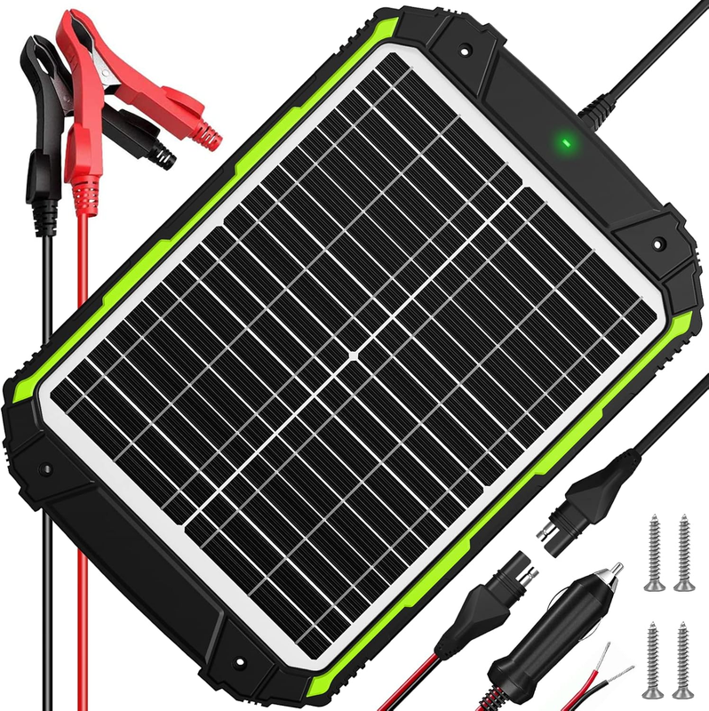 20W 12V Solar Powered Battery Charger & Maintainer, Built-In Smart MPPT Charge C