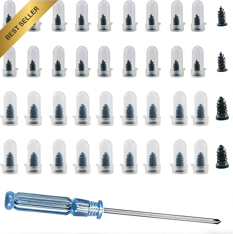 50 Piece Tyre Repair Kit with Screwdriver Tool – Self-Service Tubeless Tyre Punc