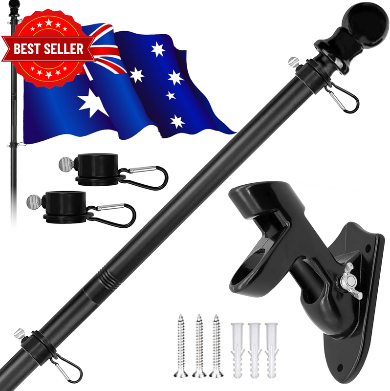 Flag Pole - Upgraded Bracket Set, 6 FT Stainless Steel Flag Poles