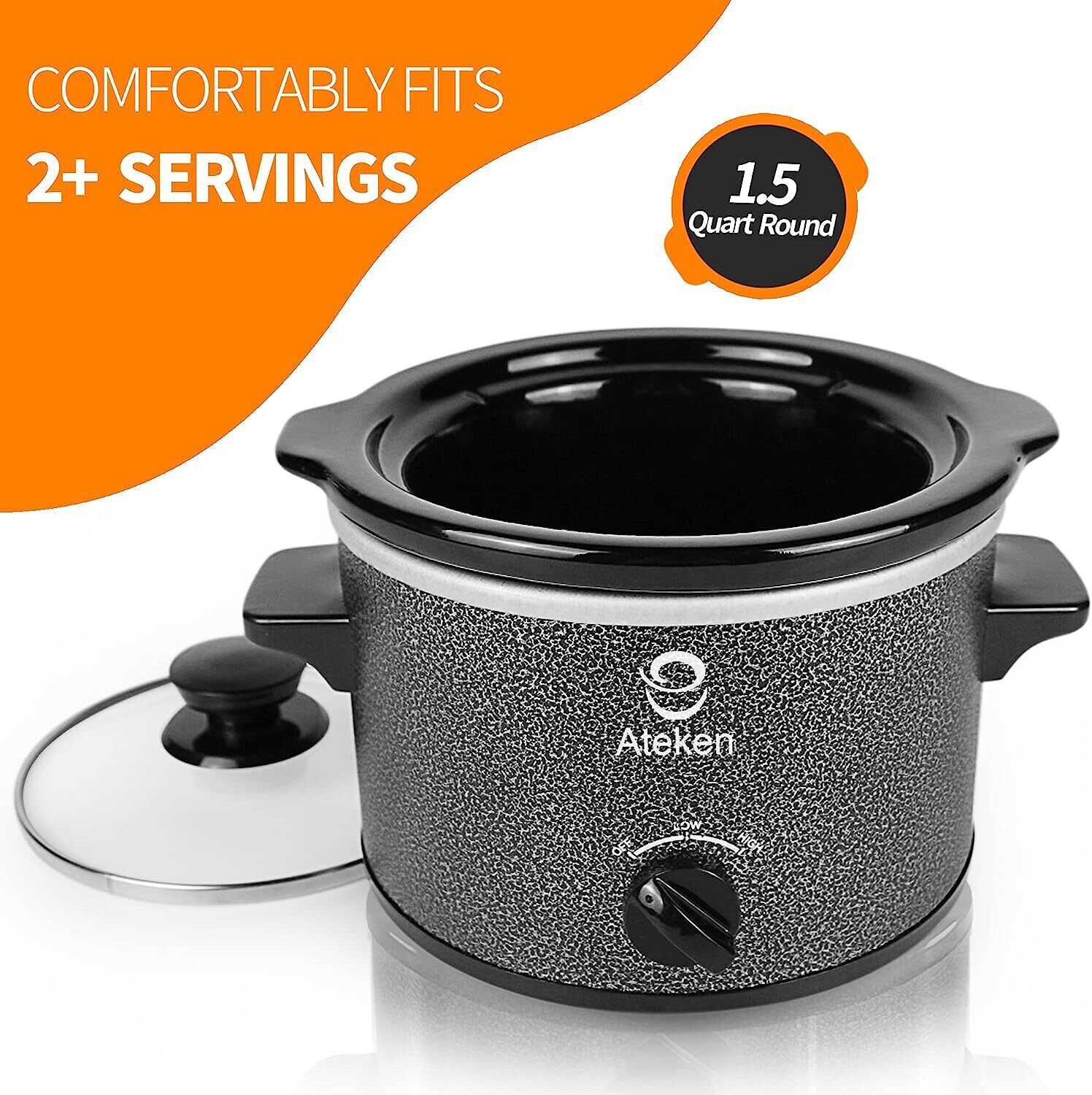 1.5 Quart Rice Cooker Slow Cooker Removable Pot Stainless St